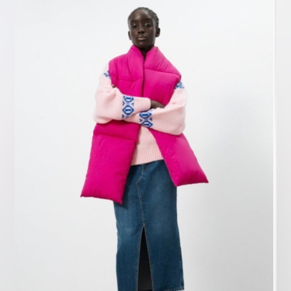 Zara Pink QUILTED SCARF - Picture 6 of 6